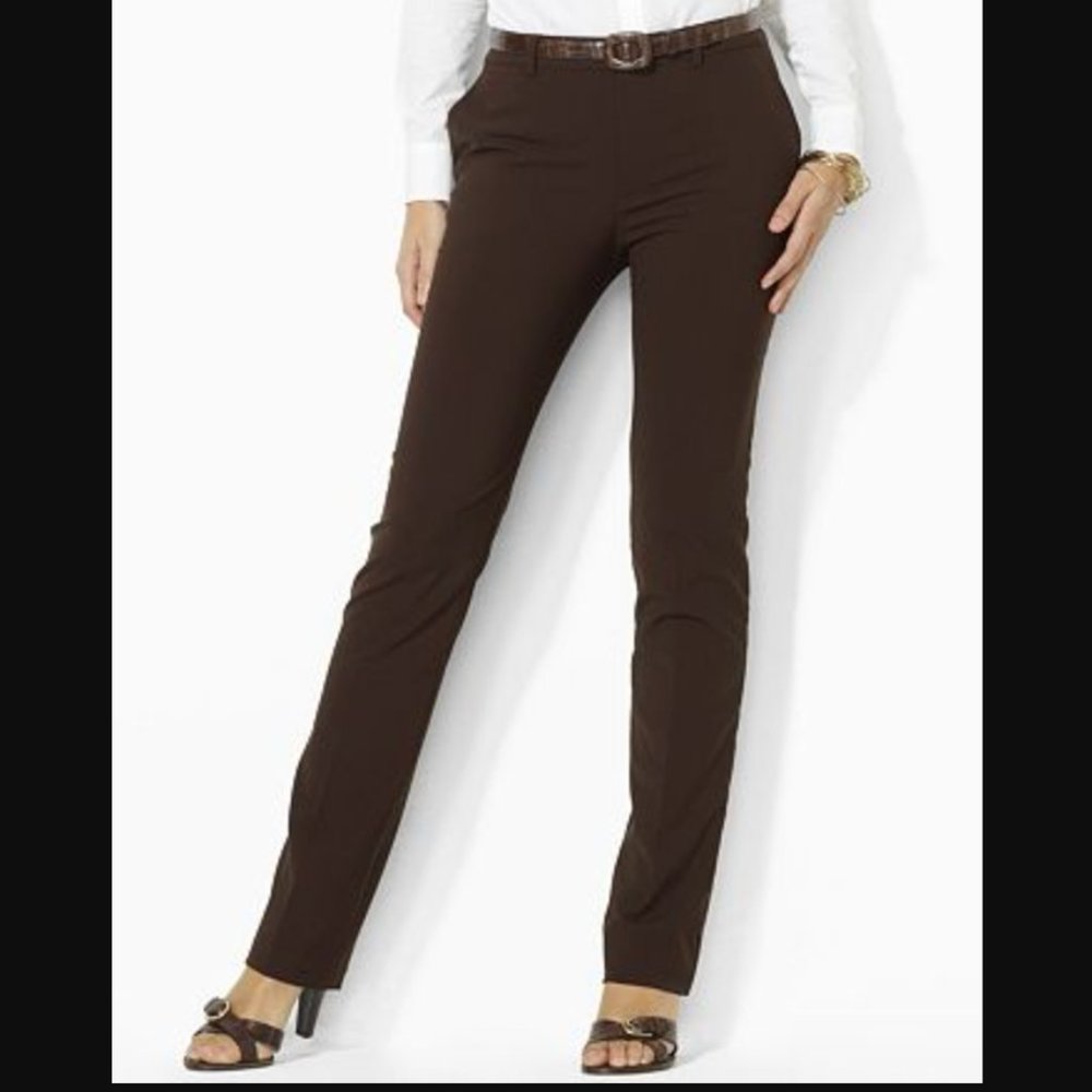 Lauren Ralph Lauren Slim Leg Edita Pants (Black)